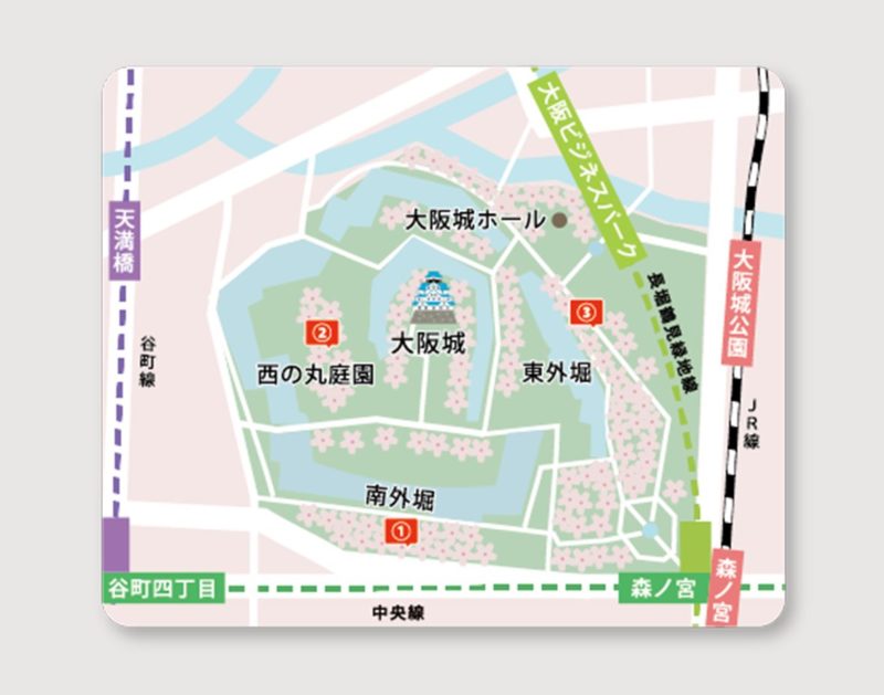 大阪城公園お花見マップ